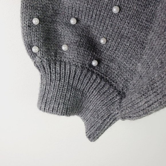 Blooming Jelly Pearl Sleeve Gray Sweater Blouse, NWT, XL - Picture 10 of 13